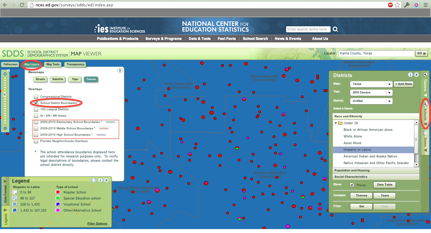 School Population Data for Harris County Texas