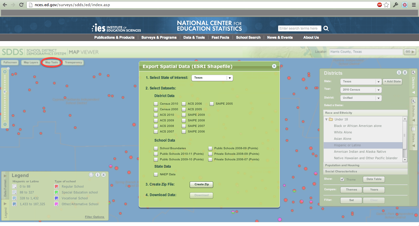 Download Spatial Data for School Districts